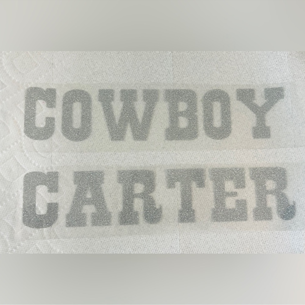 Custom Silver Glitter Iron-On Letters